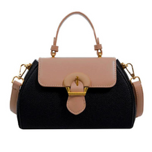 Cargar imagen en el visor de la galería, Bolso Tipo Baúl Beige/Negro