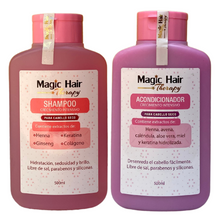 Cargar imagen en el visor de la galería, Kit Magic Hair Crecimiento Cabello Seco: Shampoo, Acondicionador y Obsequio
