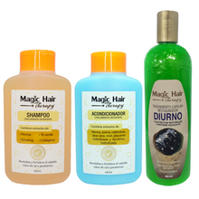 Cargar imagen en el visor de la galería, Shampoo y acondicionador crecimiento_ kit black Magic Hair_Tratamiento diurno_ productos para el crecimiento
