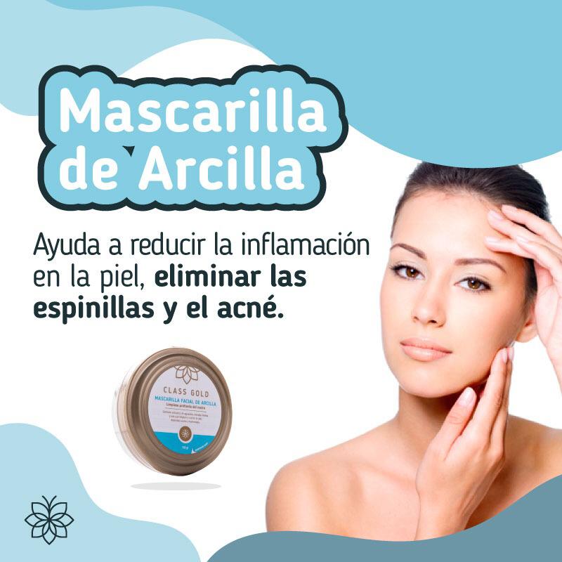 MASCARILLA DE ARCILLA CLASS GOLD PARA EL ROSTRO 150GRS